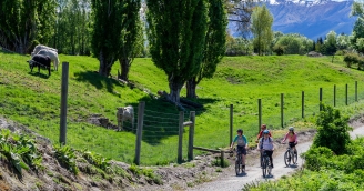 Queenstown Trail to Arrowtown alongside Farms